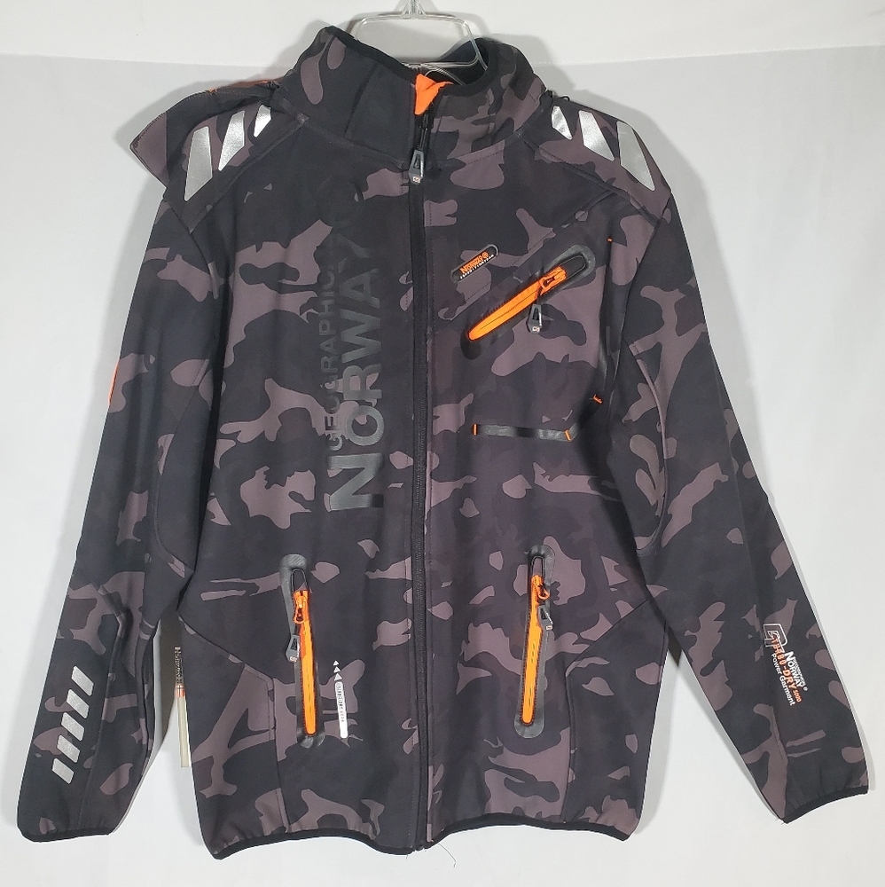 GEOGRAPHICAL NORWAY CAMO PATTERN TURBO-DRY 5000 SOFTSHELL RAINMAN HOODED JACKET